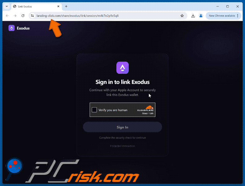 Phishingsites gepromoot via Exodus - Add Your Card To Your Wallet fraude-e-mail