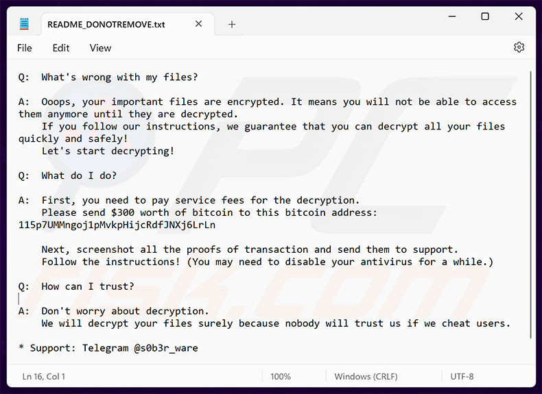 Face Melter ransomware losgeldbrief (README_DONOTREMOVE.txt)