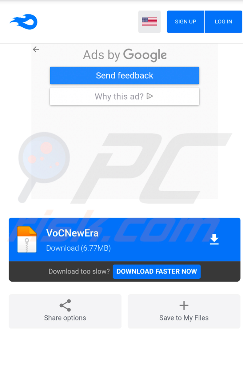 Mantax Otax malware APK hosted on a third-party file-sharing website