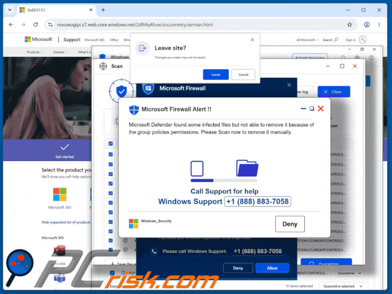 Microsoft Firewall Alert POP-UP-fraude (GIF)