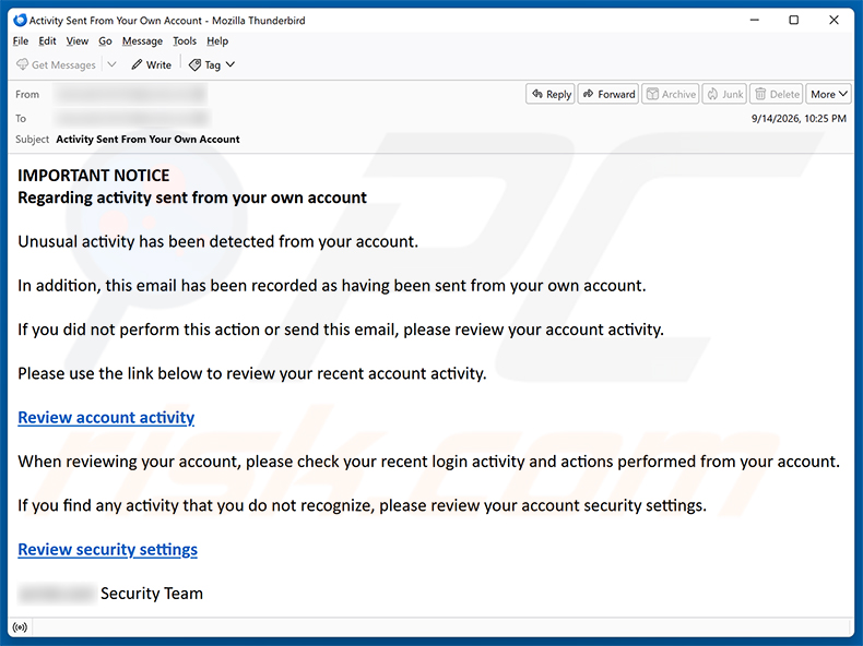 Spam-e-mail die de Microsoft Firewall Alert POP-UP-fraude promoot (rovuwogipi.z7.web.core.windows[.]net)