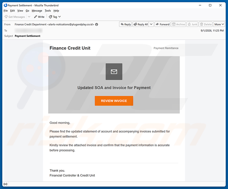Updated SOA And Invoice For Payment e-mailspamcampagne