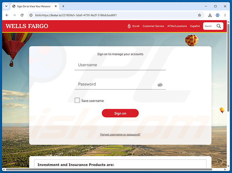 Wells Fargo - Disputed Payment Reversal phishingpagina