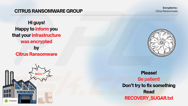 Bureaubladachtergrond van Citrus ransomware