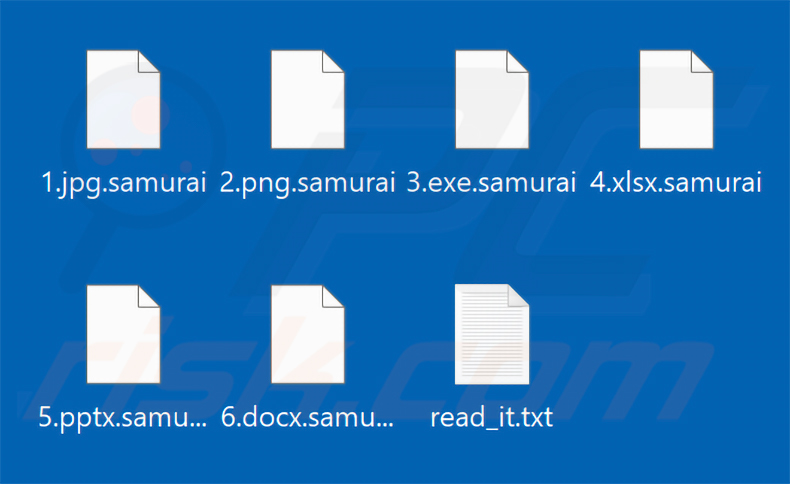 Door SAMURAI-SEC ransomware versleutelde bestanden (.samurai-extensie)
