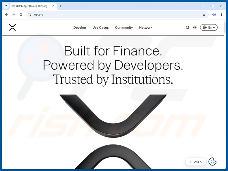 XRP Ledger Airdrop fraude - echte website (xrpl.org)