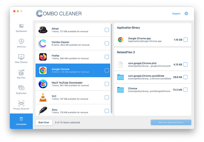 combo cleaner uninstaller
