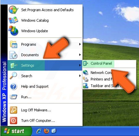 Windows XP startmenu