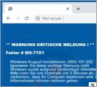 Oplichting met de foutmelding "Error MS-77X1" in een pop-up