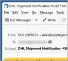 Oplichting via e-mail DHL - Incoming Shipment Notification