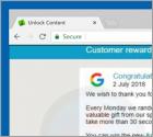 Google Customer Reward Program POP-UP oplichting