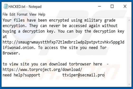De Smaug ransomware
