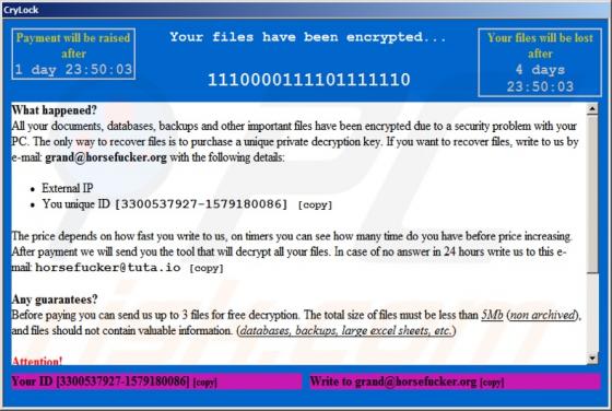 De CryLock ransomware