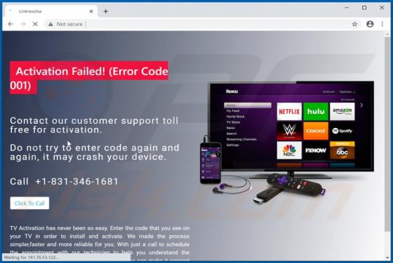 Oplichting via pop-up 'Activation Failed! (Error Code 001)'