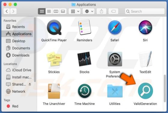 De ValidGeneration adware (Mac)
