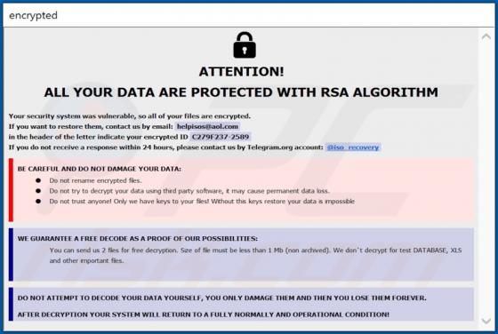 De Isos ransomware