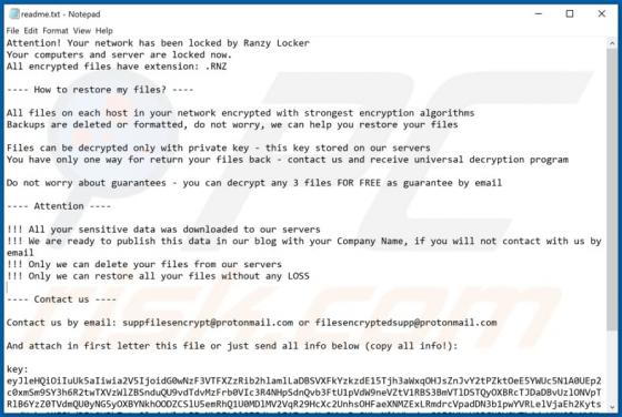De Ranzy Locker ransomware