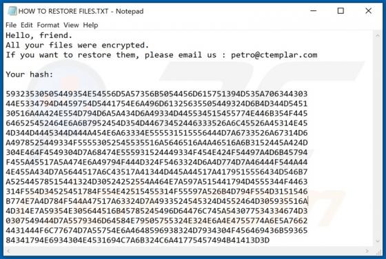 De RegretLocker ransomware
