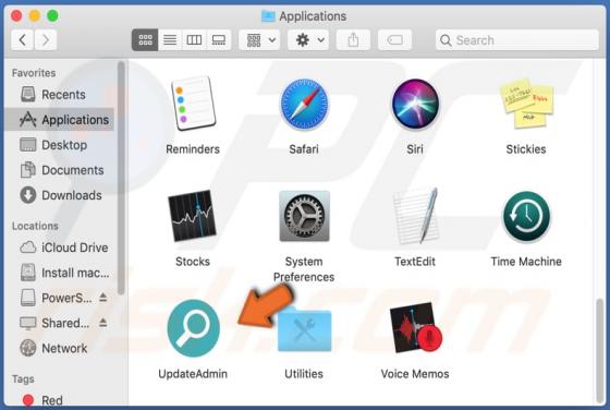 De UpdateAdmin adware (Mac)