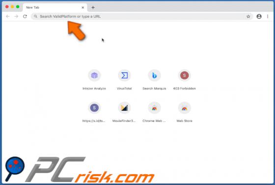 De Search.validplatform.com doorverwijzing (Mac)