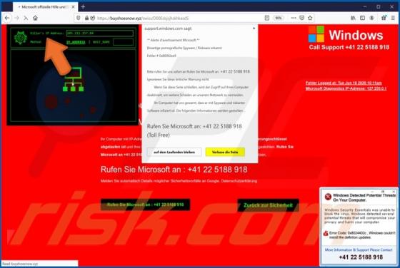 Oplichting via pop-up "Killer's IP Address" 