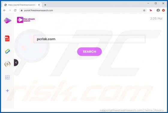 De FreeStreamSearch browserkaper