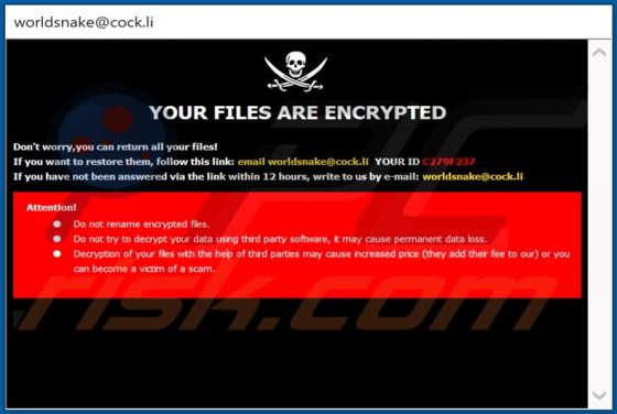 De World ransomware