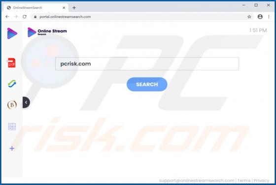 De OnlineStreamSearch browserkaper