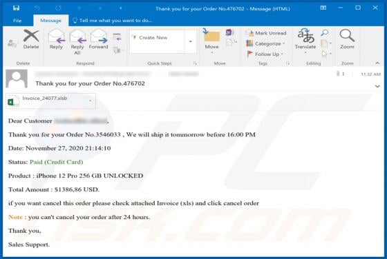 Het iPhone 12 e-mail virus
