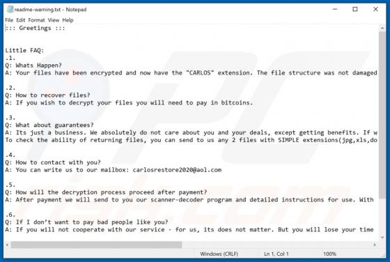 CARLOS ransomware
