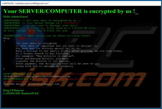 De LANDSLIDE ransomware