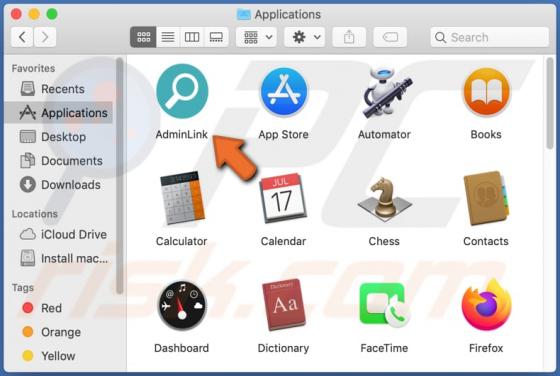 De AdminLink adware (Mac)