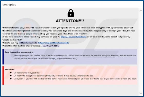 De MONETA ransomware