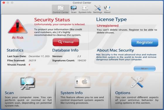 De ongewenste app Mac Security (Mac)