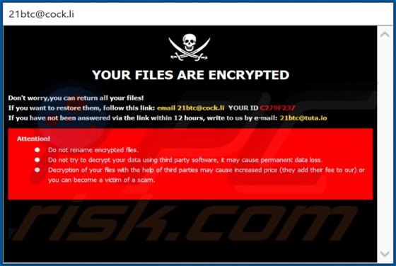 De 21btc ransomware