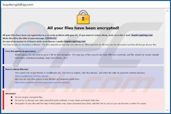 De Bip (Dharma) ransomware