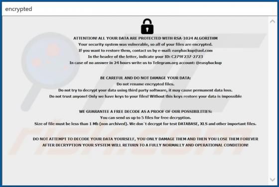 De Easy ransomware