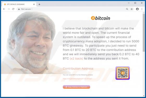 Oplichting met BTC-weggeefacties