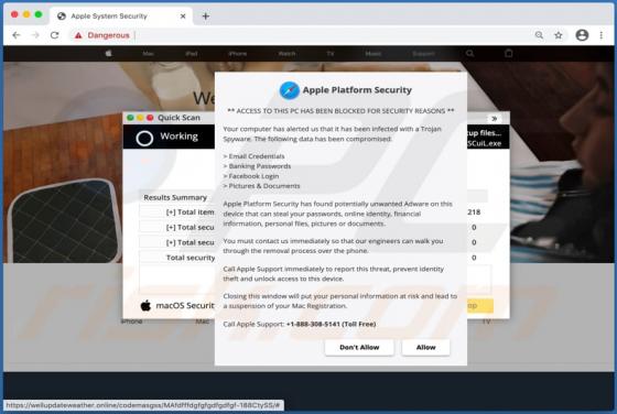 Oplichting via pop-up 'Apple Platform Security" (Mac)