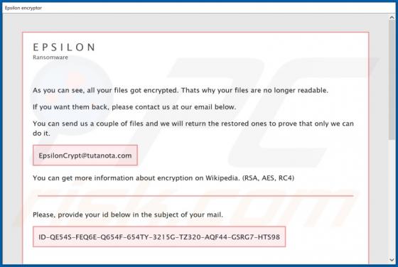 De Epsilon ransomware