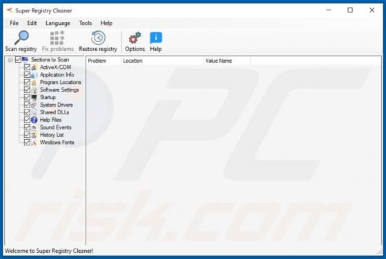 De ongewenste app SuperRegistryCleaner