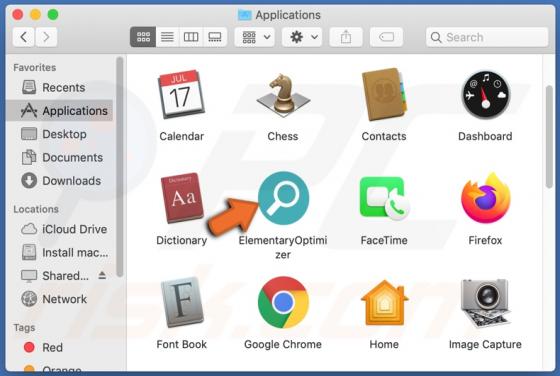 De ElementaryOptimizer adware (Mac)