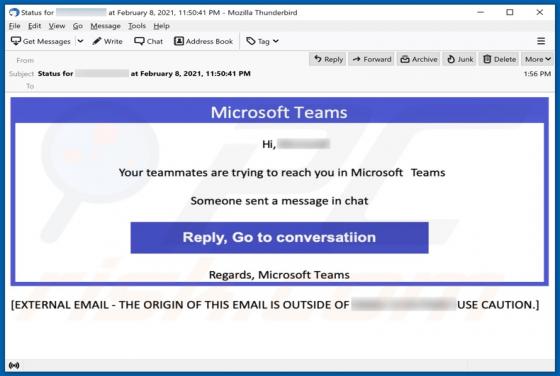 Oplichting met een Microsoft Teams e-mail