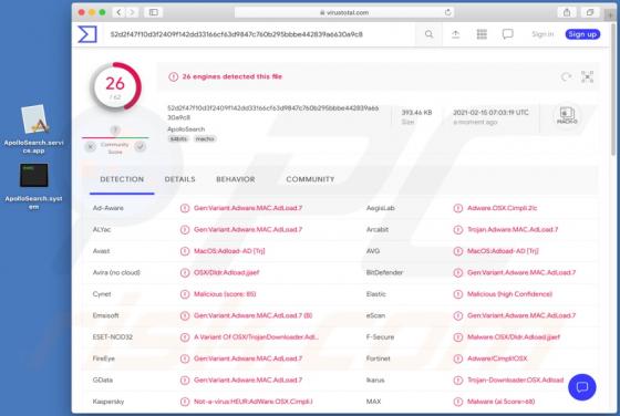 De ApolloSearch adware (Mac)