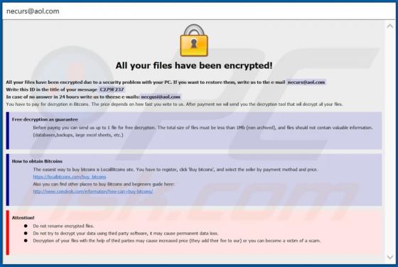 De Urs ransomware