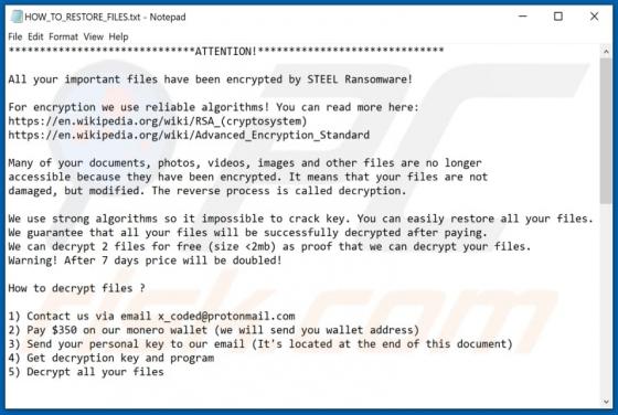 De STEEL ransomware