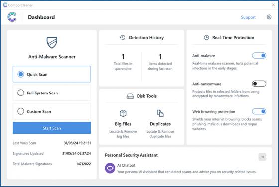 De Combo Cleaner anti-malware (voor Windows-computers)