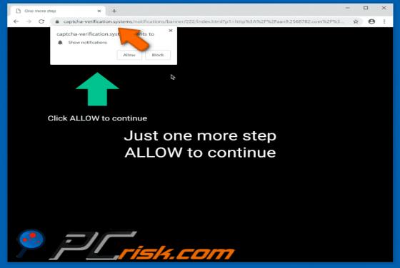 De Captcha-verification.systems POP-UP-doorverwijzing