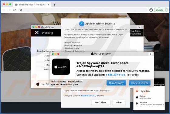 Oplichting via pop-up met foutmelding: "Error Code: #2c522hq8wwj791" (Mac)