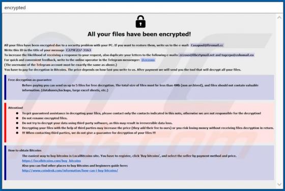 De Acuna ransomware